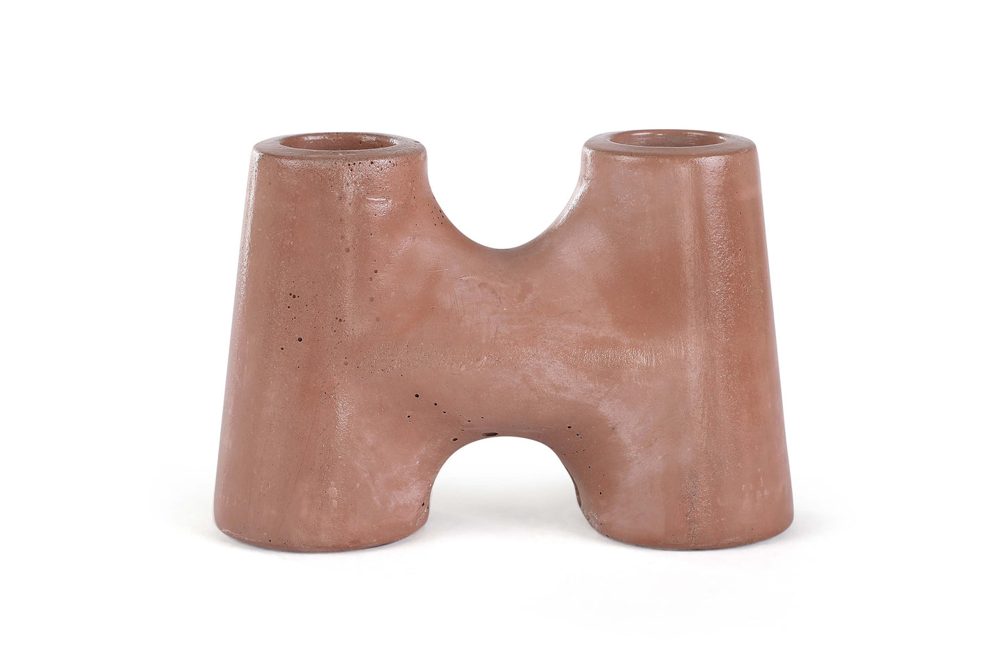 "H" Style Nordic Concrete Candle Holder - Brown (Set of 2)