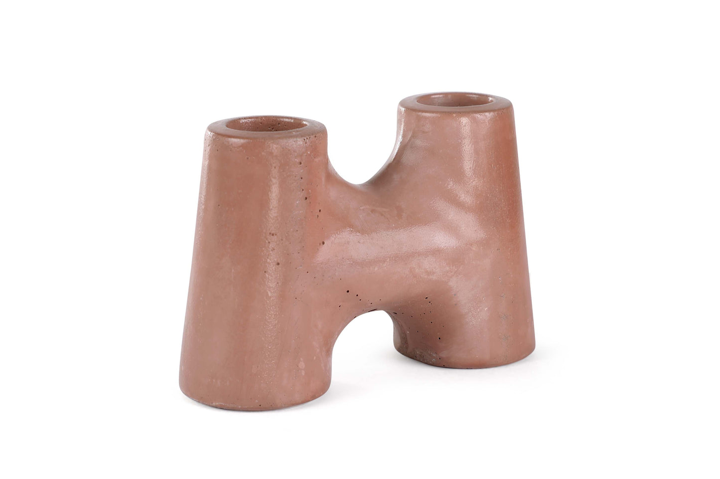 "H" Style Nordic Concrete Candle Holder - Brown (Set of 2)