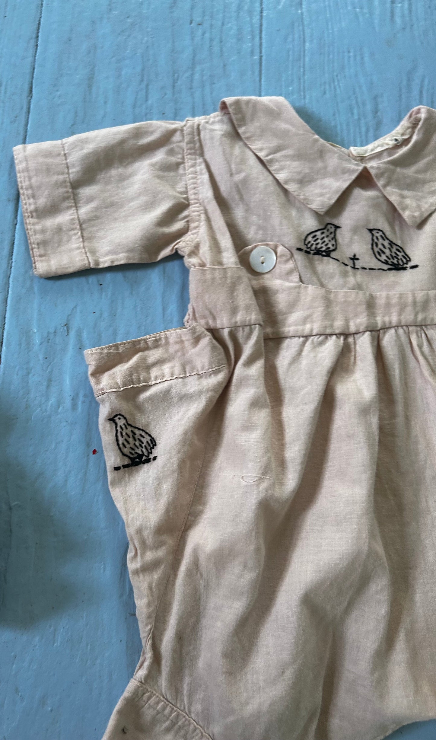 Antique 1920s Embroidered Baby Romper