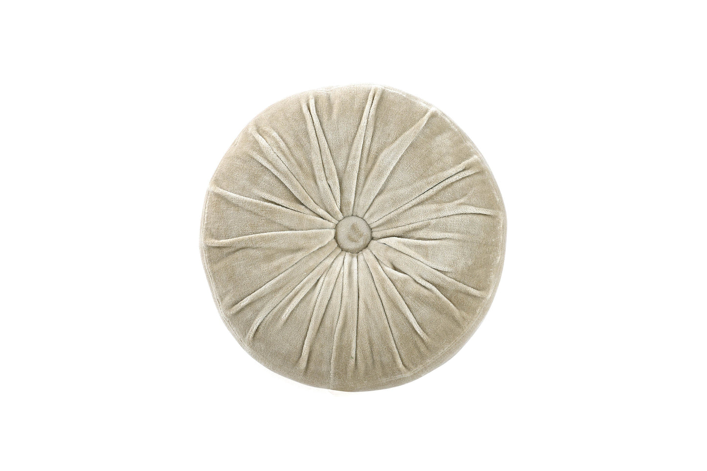 Mini Velvet Round Handmade Pillow, Biscotti- 11 Inch