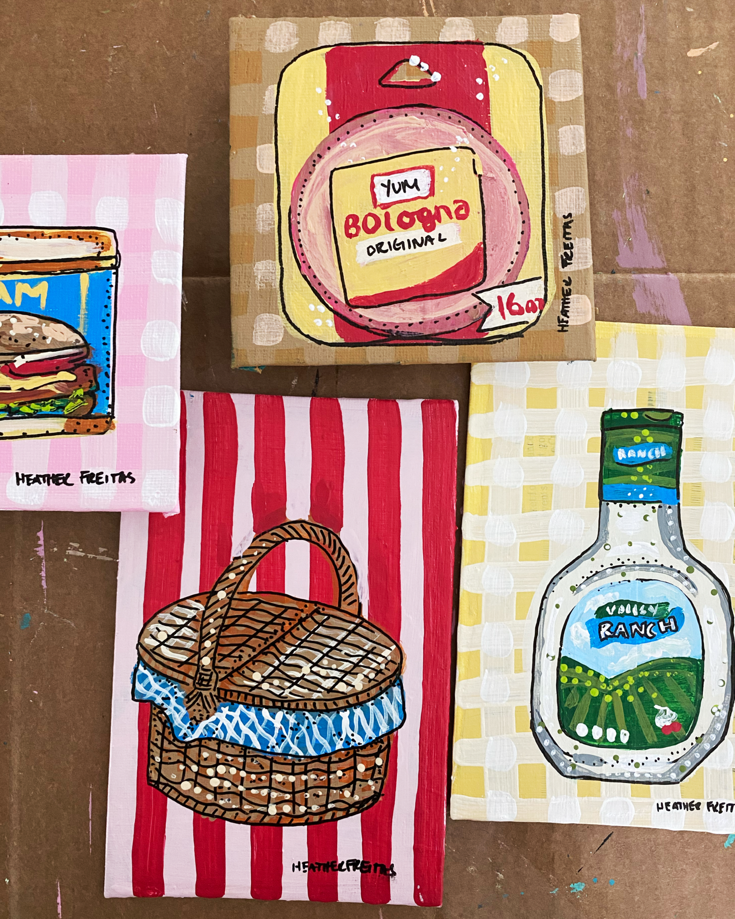 Anchovies Pink Tin ( Original Painting )