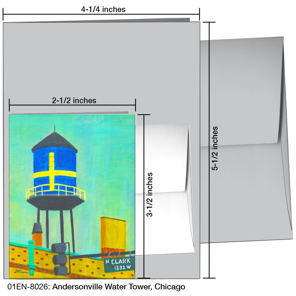 Andersonville Water Tower, Chicago, Greeting Card (8026A)