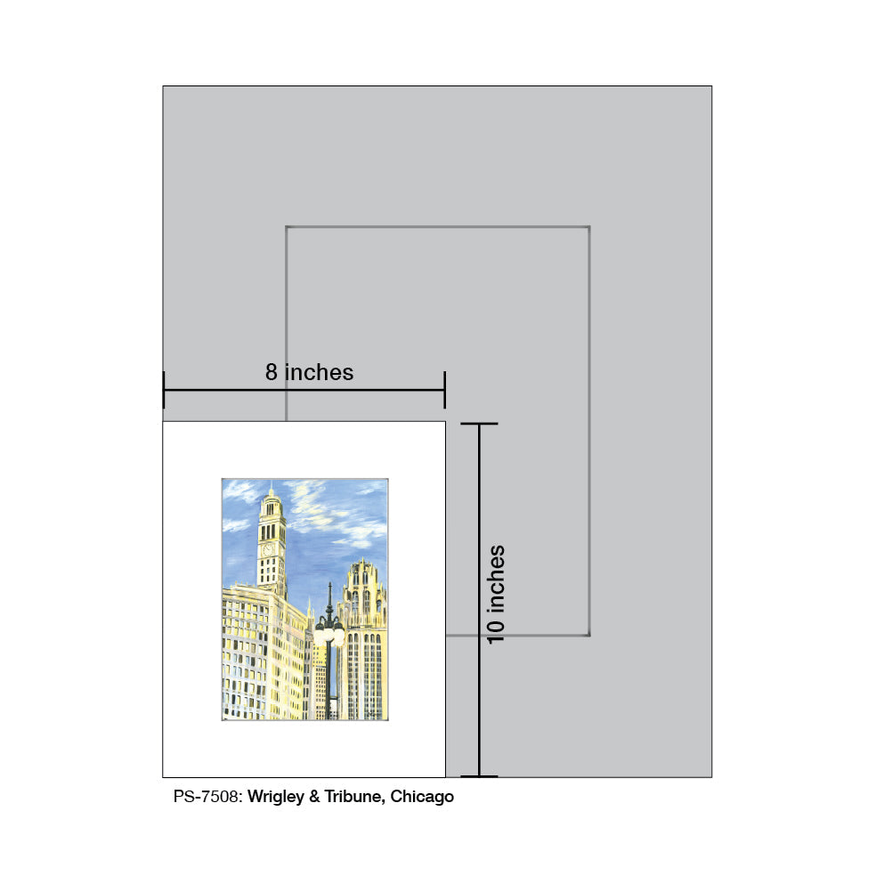 Wrigley & Tribune, Chicago, Print (#7508A)