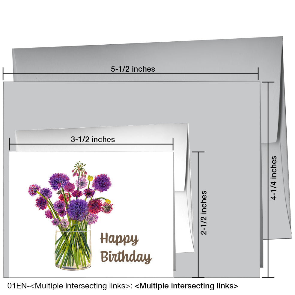 Alliums in Vase, Greeting Card (7203D)