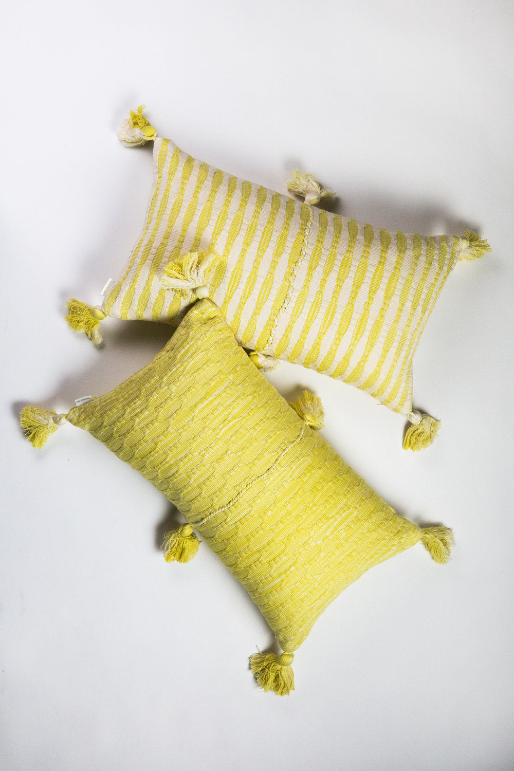 Antigua Pillow - Faded Yellow Stripe