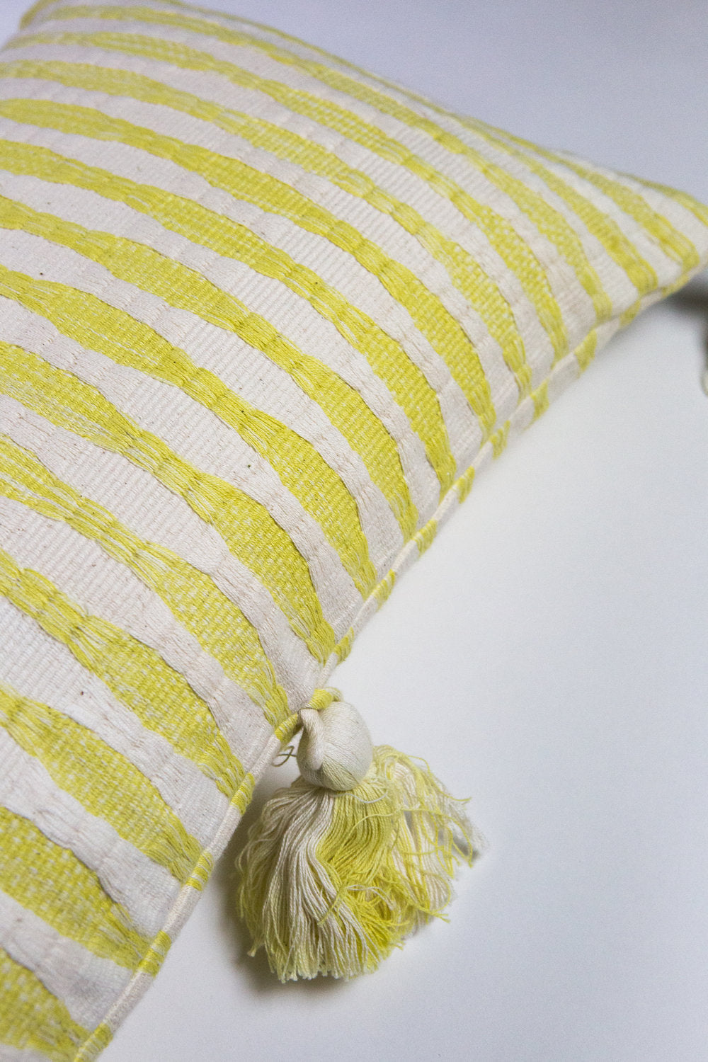 Antigua Pillow - Faded Yellow Stripe