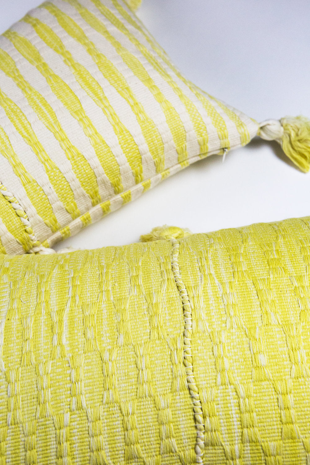 Antigua Pillow - Faded Yellow Stripe
