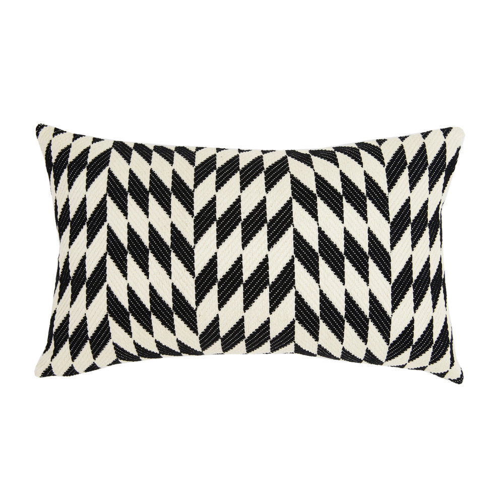 Made to order: Almolonga Diamond Pillow - Black & Natural White - 12" x 20"