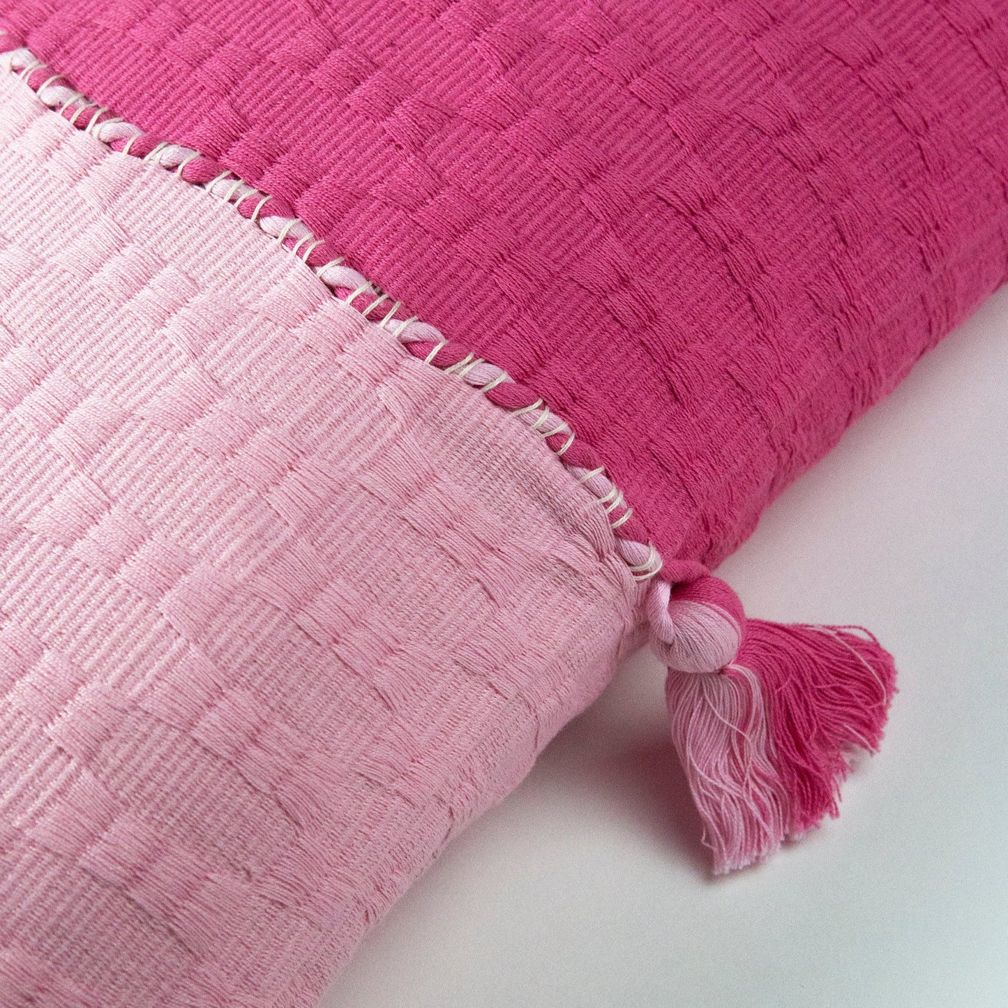Antigua Pillow - Light Pink & Bright Pink Colorblocked
