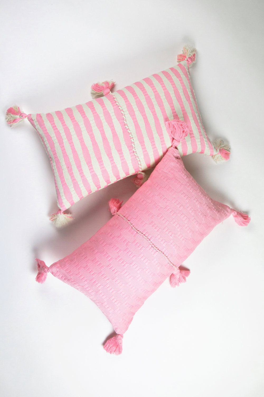Antigua Pillow - Baby Pink Stripe