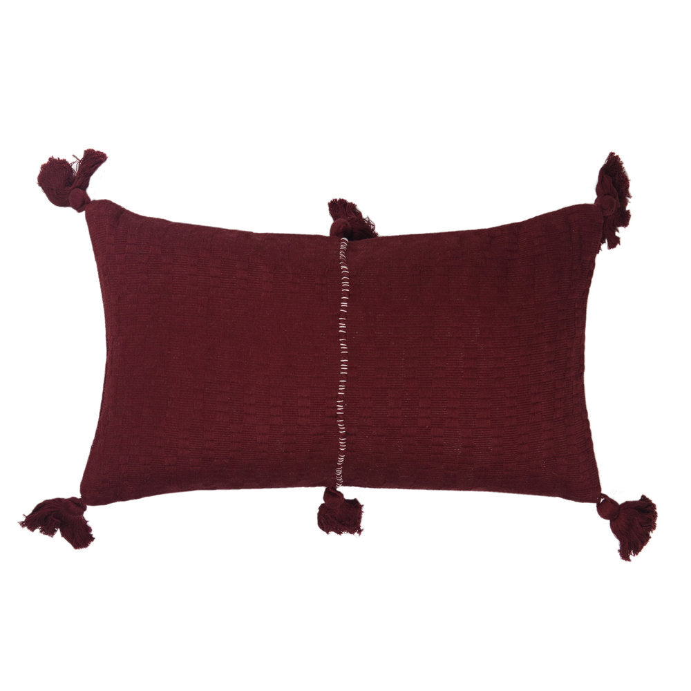 Antigua Pillow - Burgundy Solid