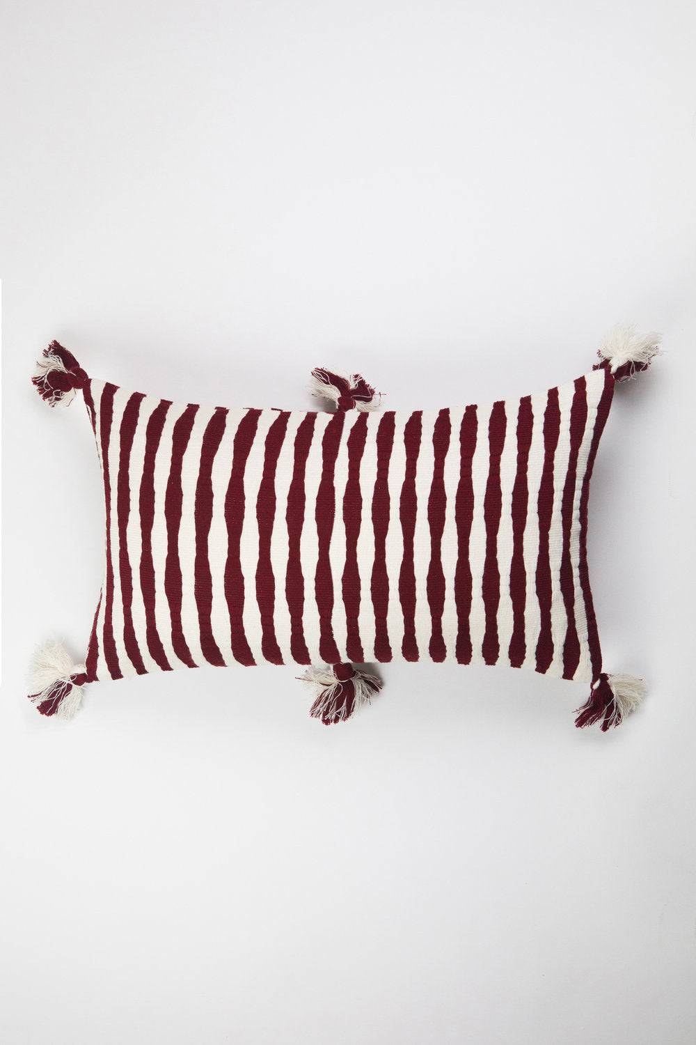 Antigua Pillow - Burgundy Stripe