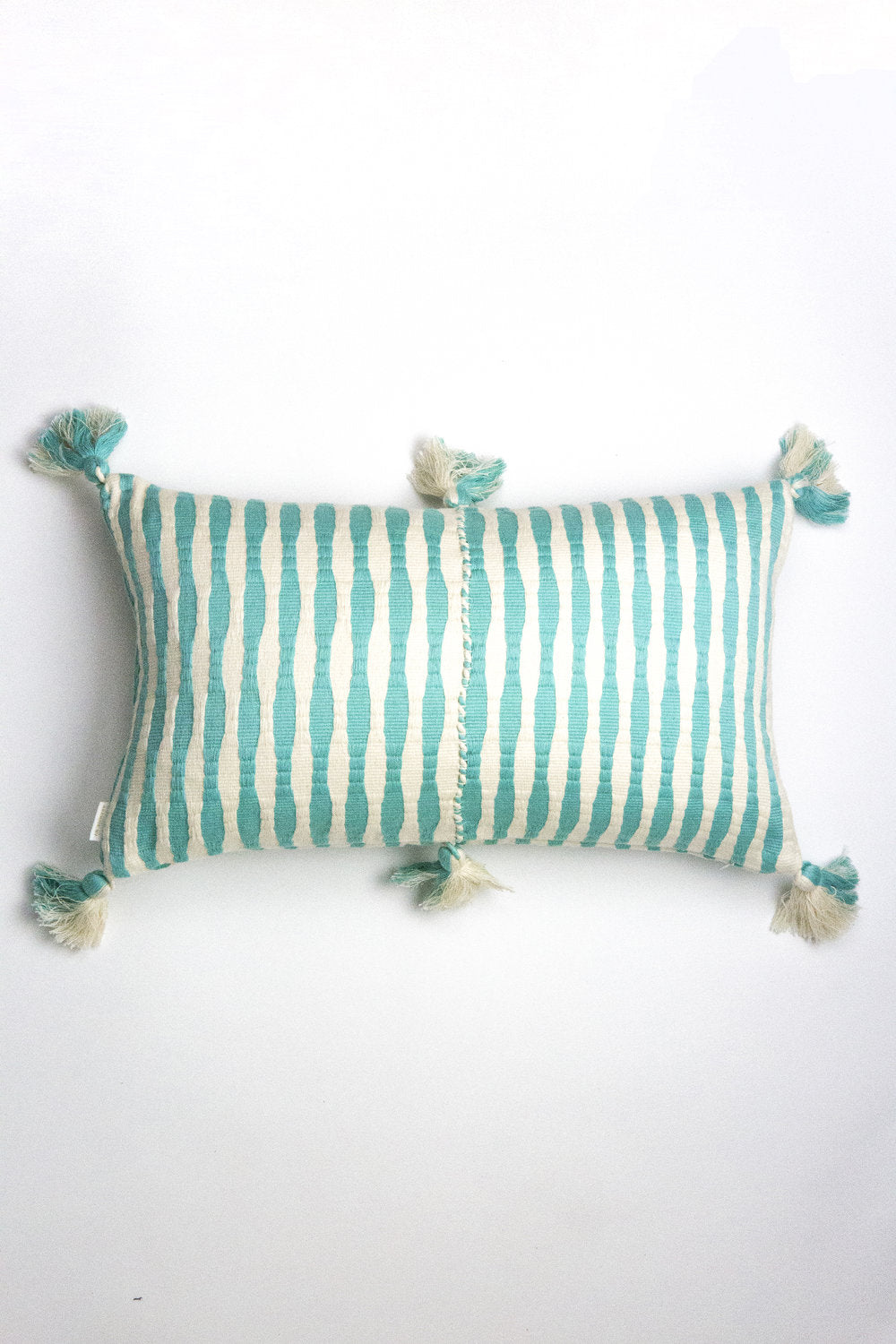 Antigua Pillow - Faded Aqua Striped