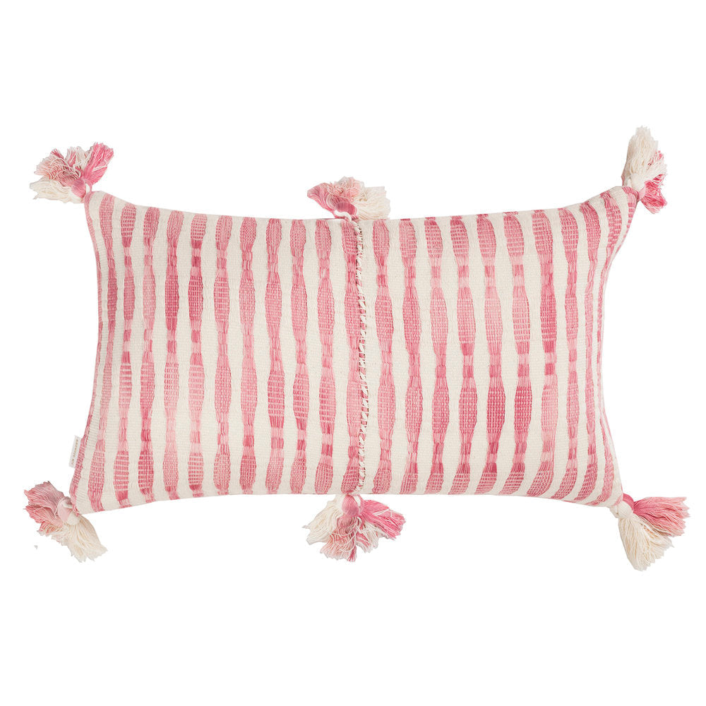 Antigua Pillow- Faded Pink Stripe