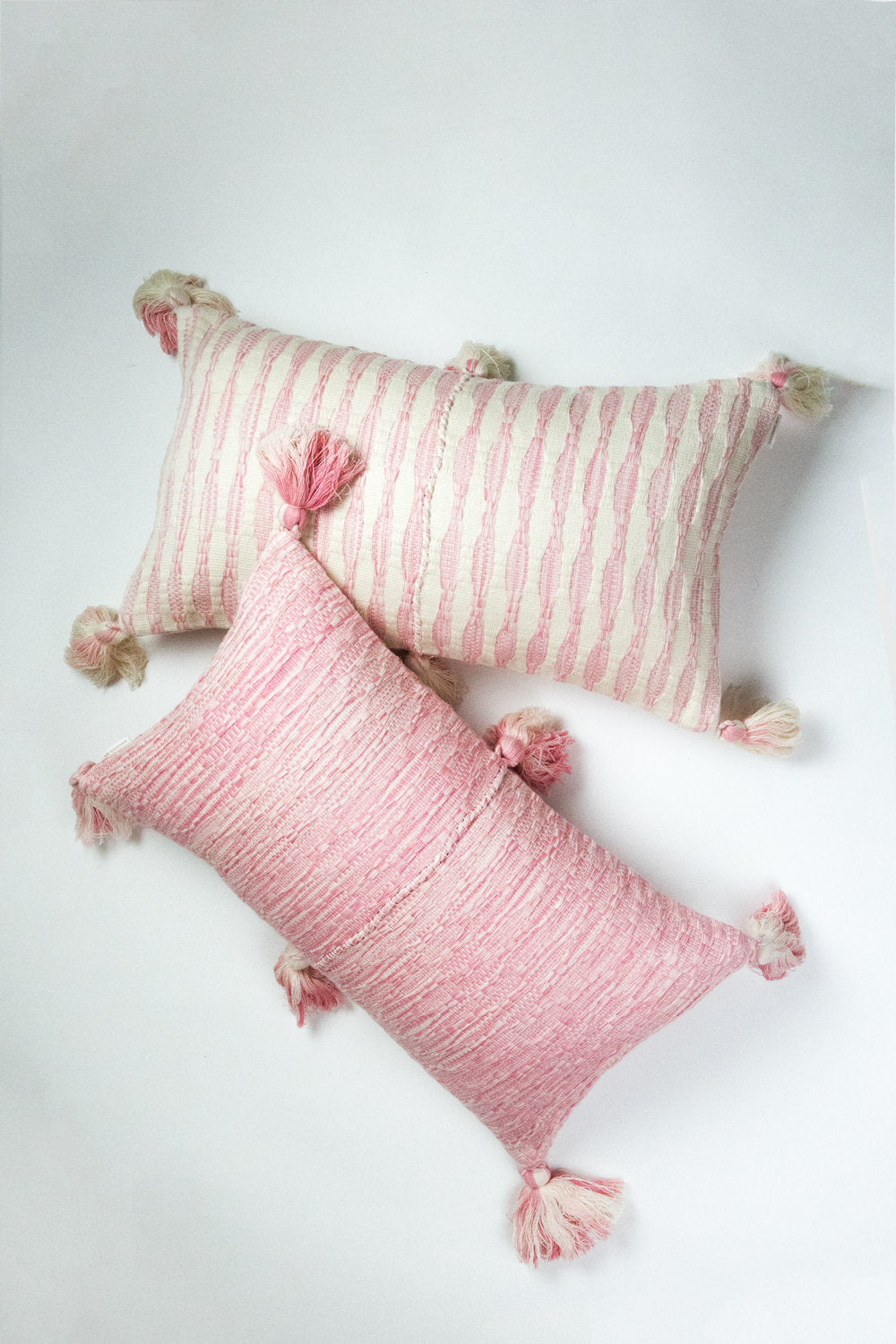 Antigua Pillow- Faded Pink Stripe