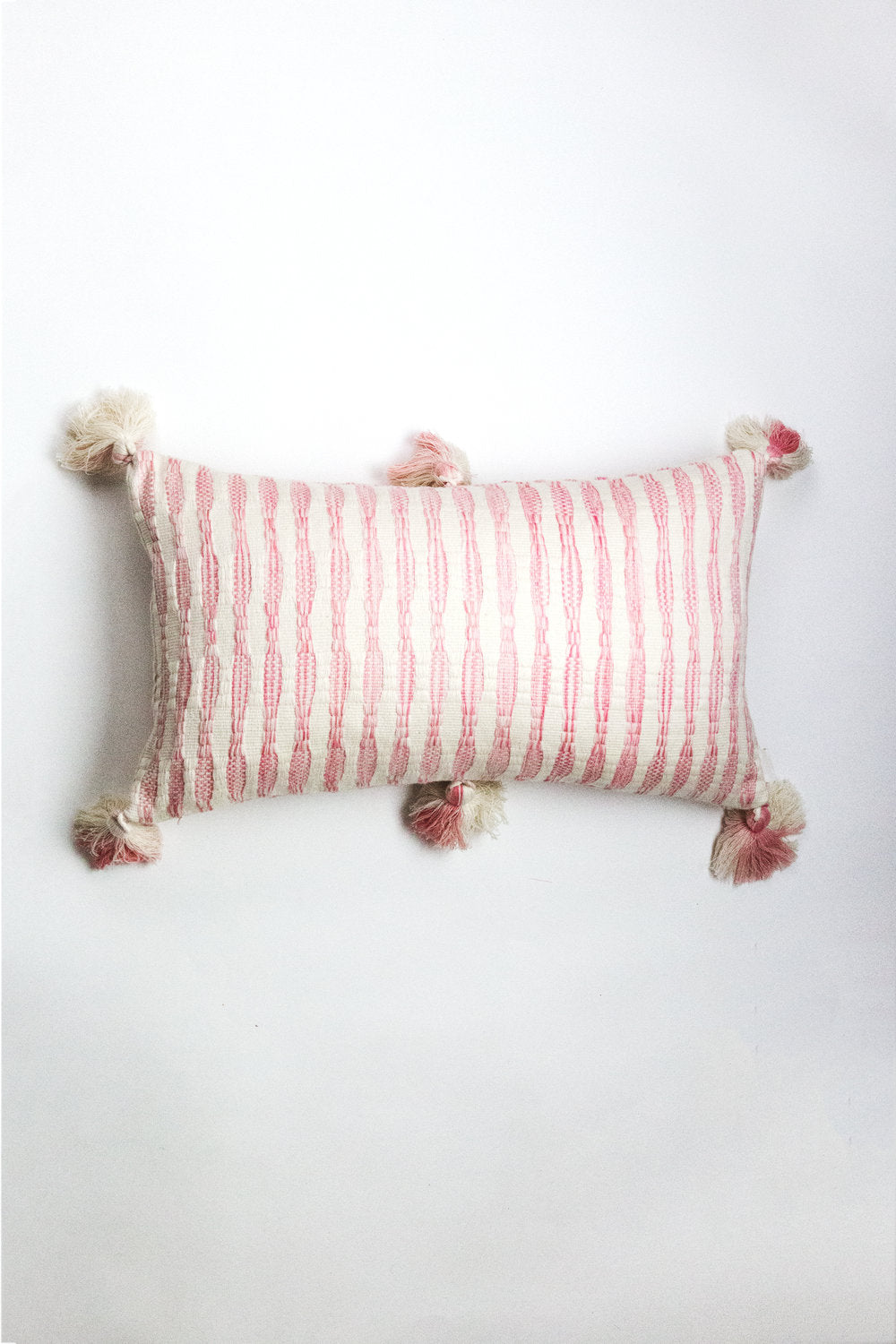 Antigua Pillow- Faded Pink Stripe