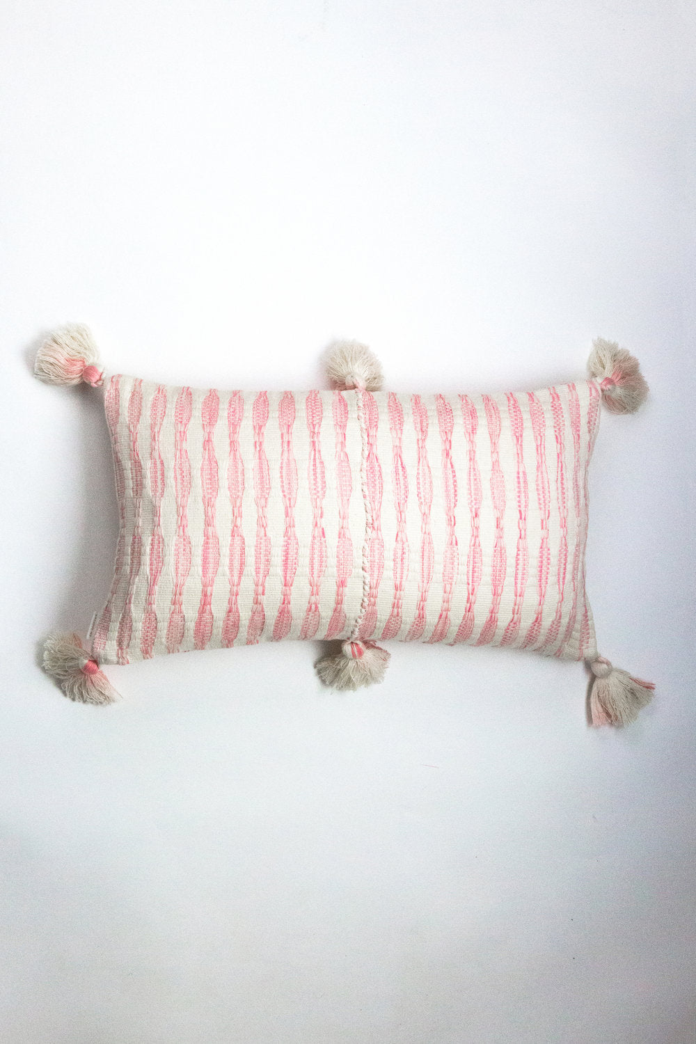 Antigua Pillow- Faded Pink Stripe