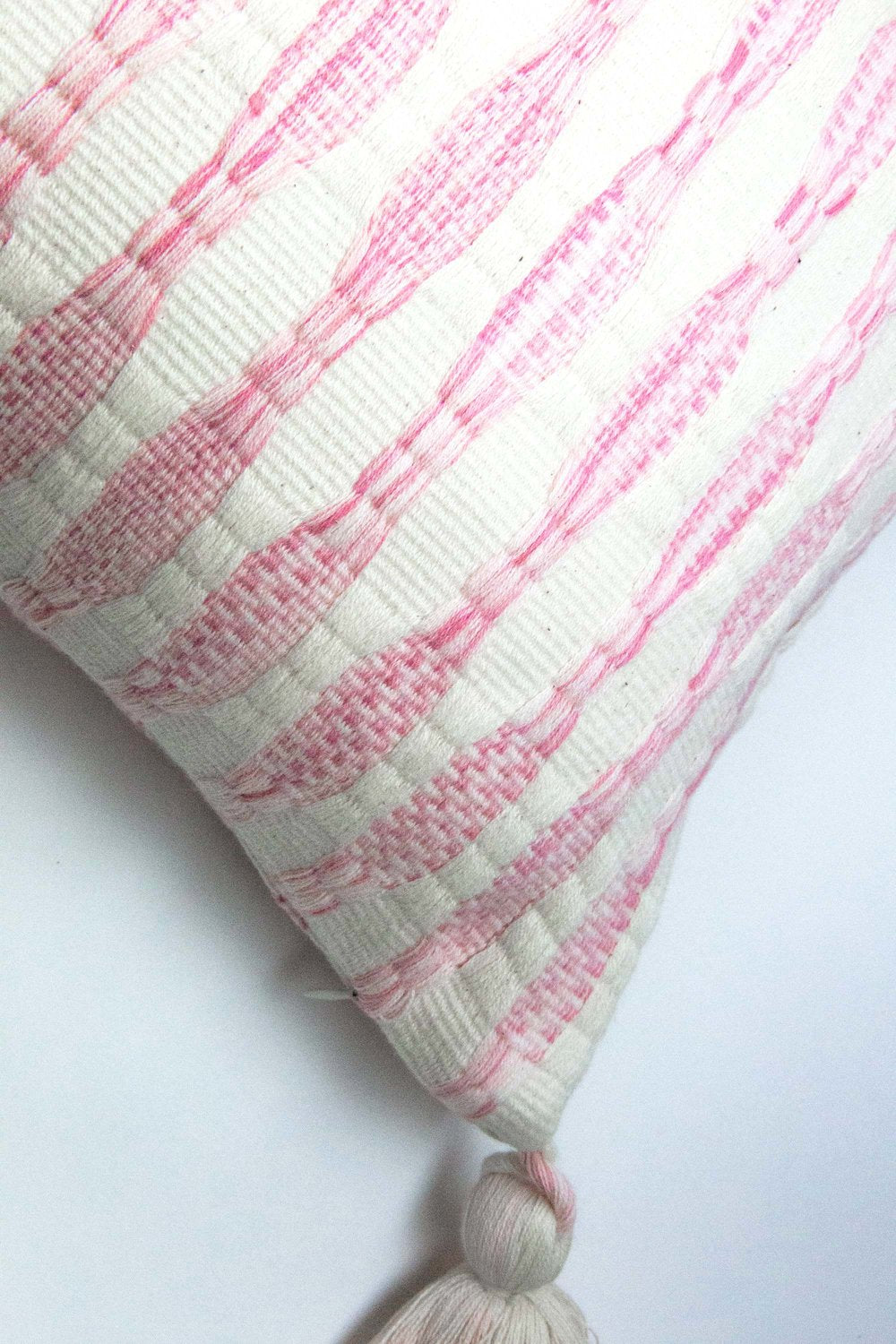Antigua Pillow- Faded Pink Stripe