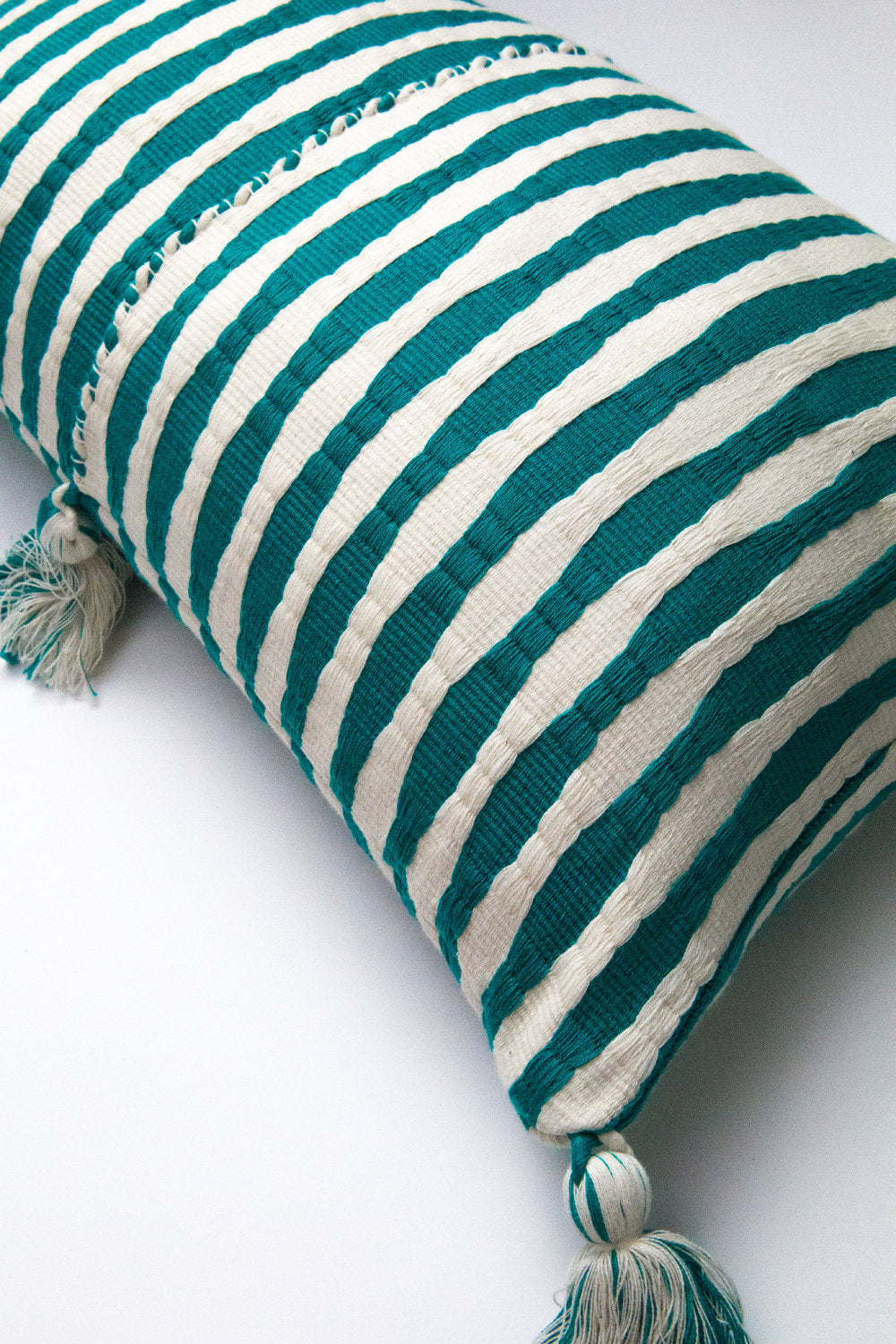 Antigua Pillow - Jade Stripe