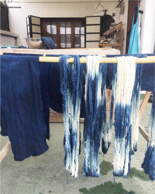 Indigo Shibori Nubby Pillow