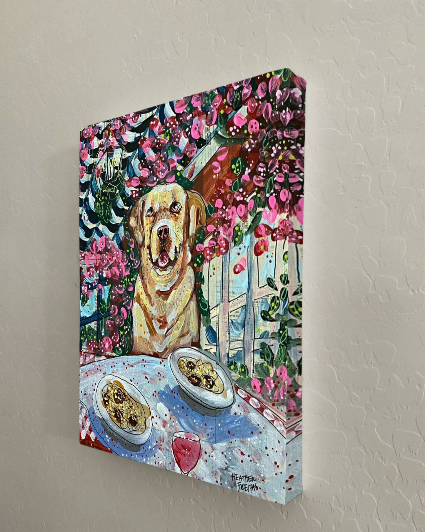 Yellow Lab Dining Print