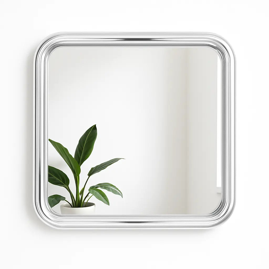 Chrome Bold Square Mirror