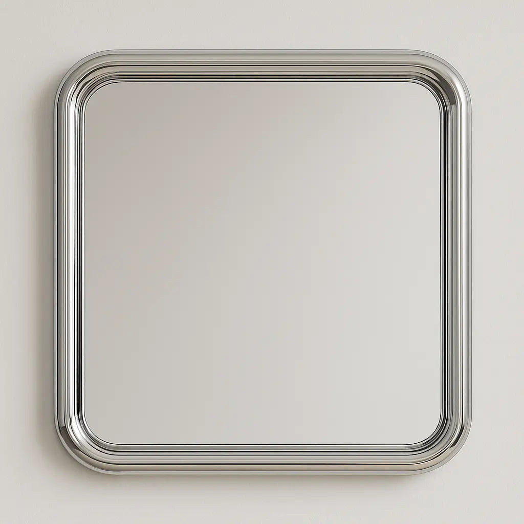 Chrome Bold Square Mirror