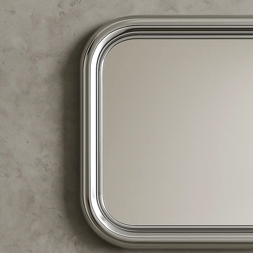 Chrome Bold Square Mirror