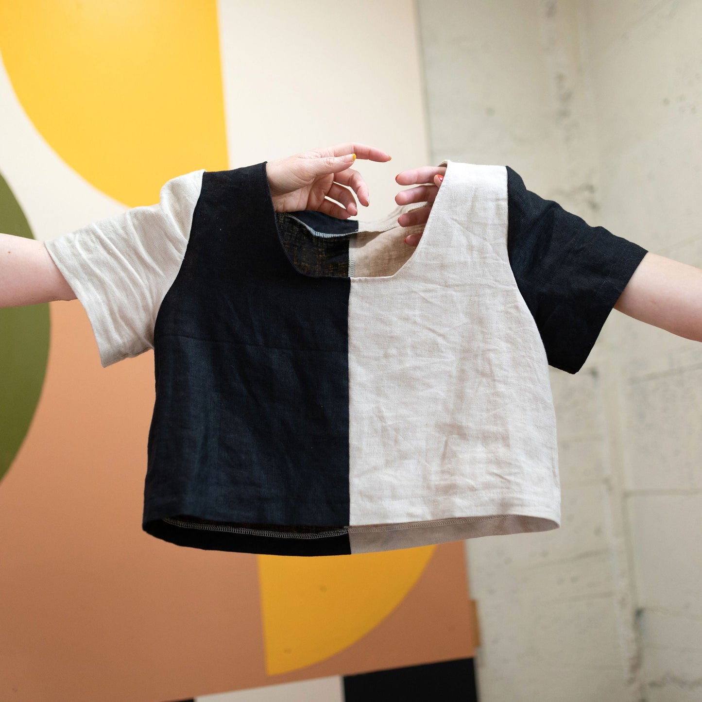 Quilted Frankie Top - B/W