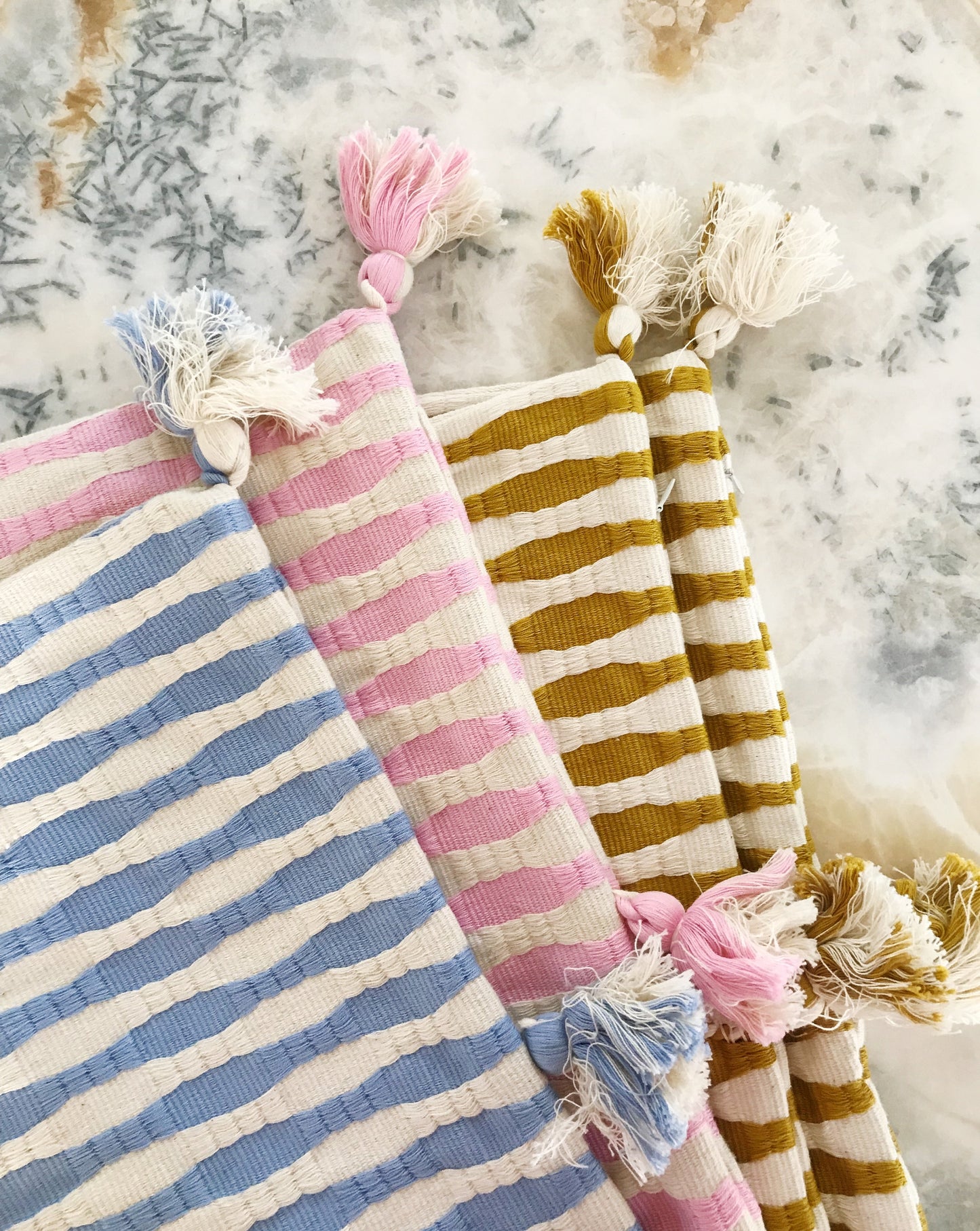 Antigua Pillow - Baby Pink Stripe