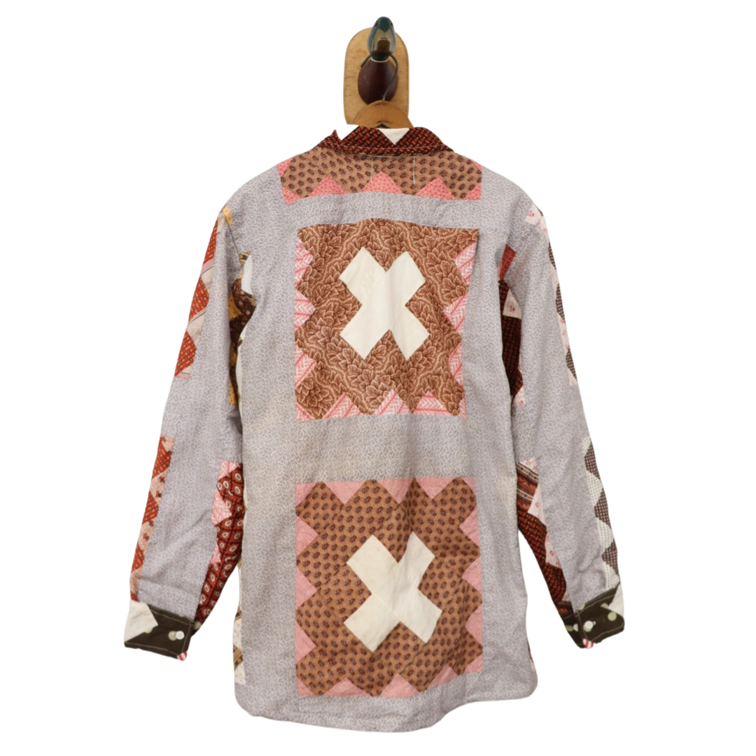 Jessie Quilt Long Sleeve Button Down Sz L JLS7