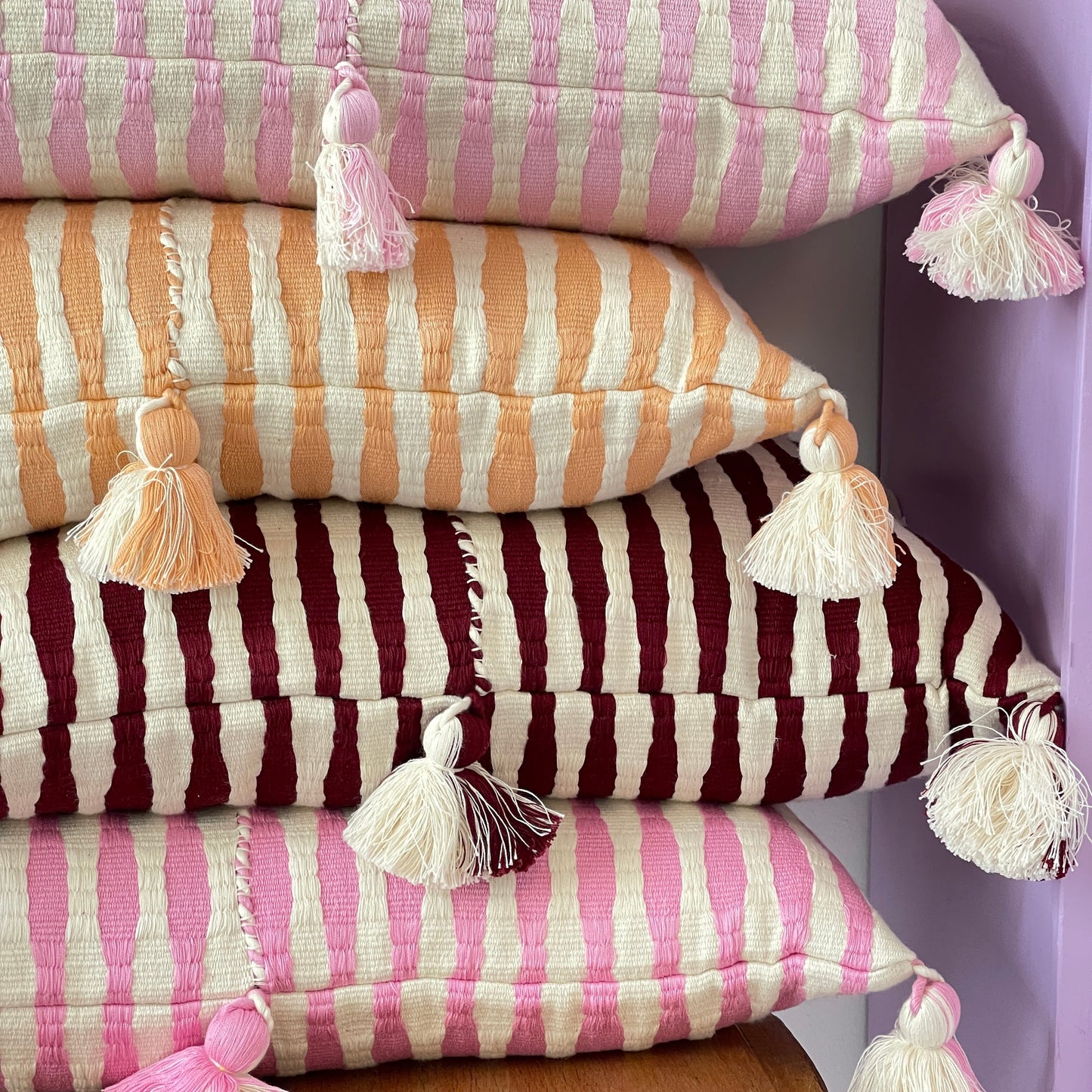 Antigua Pillow - Bubblegum Pink Striped