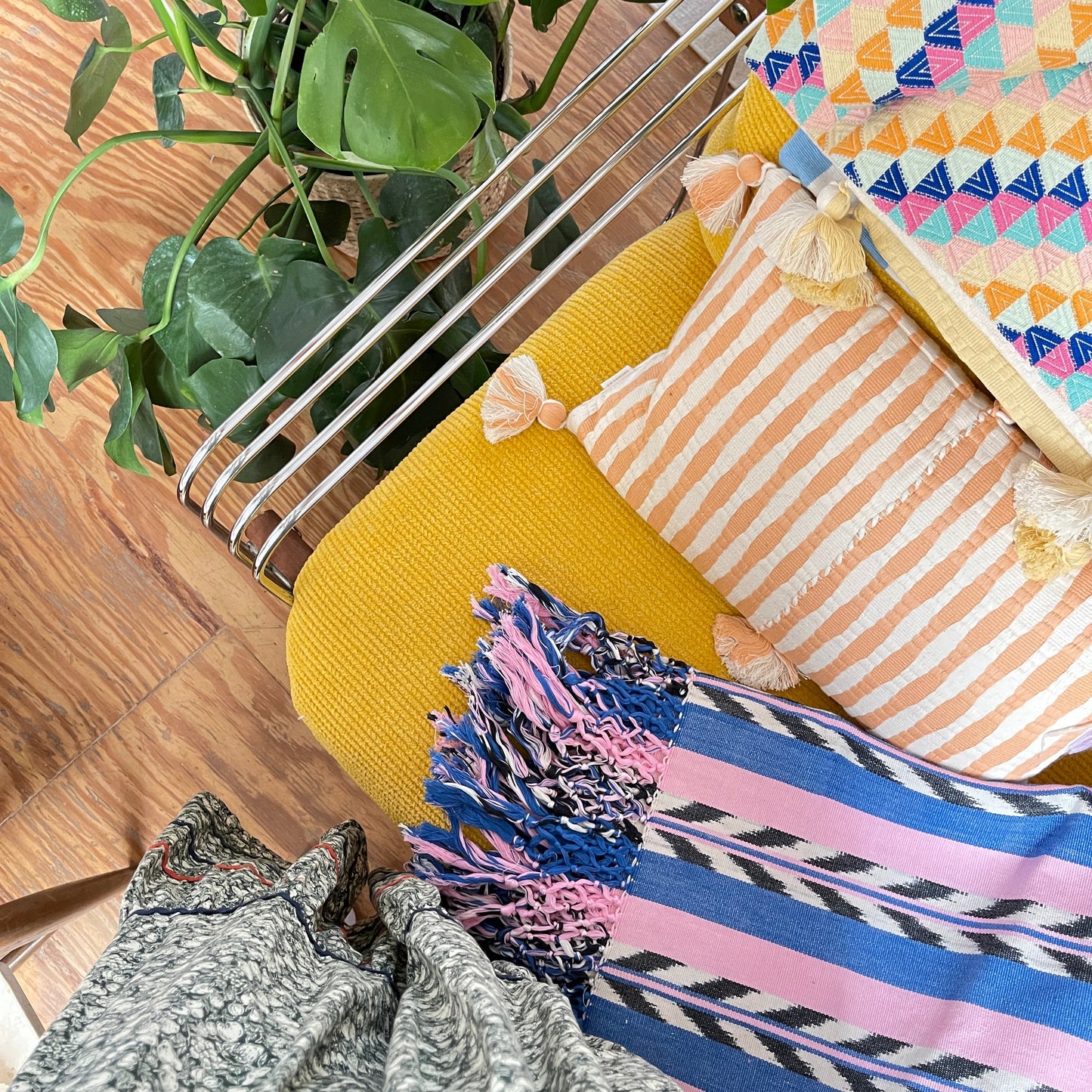 Antigua Pillow - Peach Stripe
