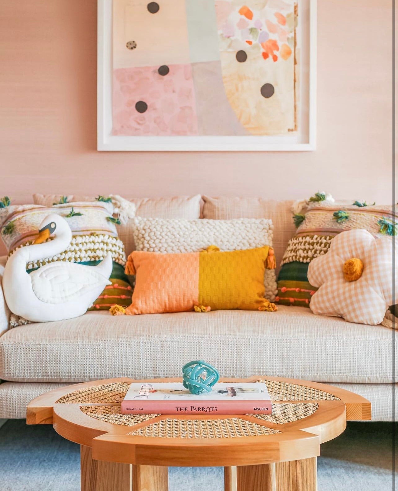 Antigua Pillow - Peach & Ochre Colorblocked