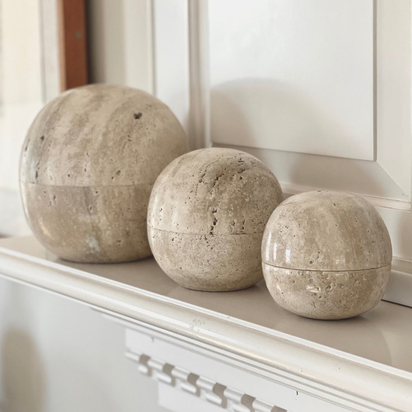 Dot Box, Large in Travertine