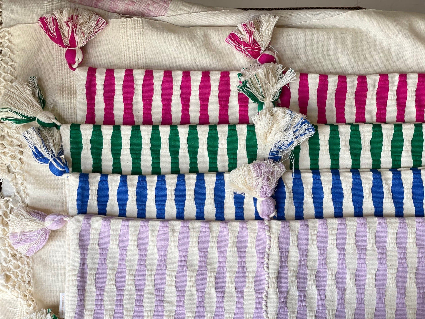 Antigua Pillow - Medium Blue Stripe
