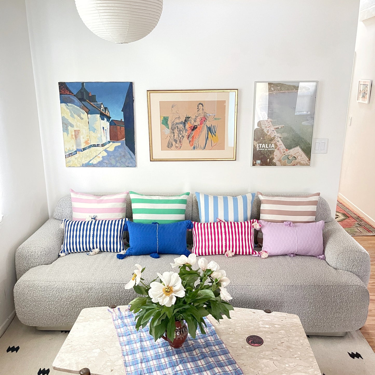 Antigua Pillow - Medium Blue Solid