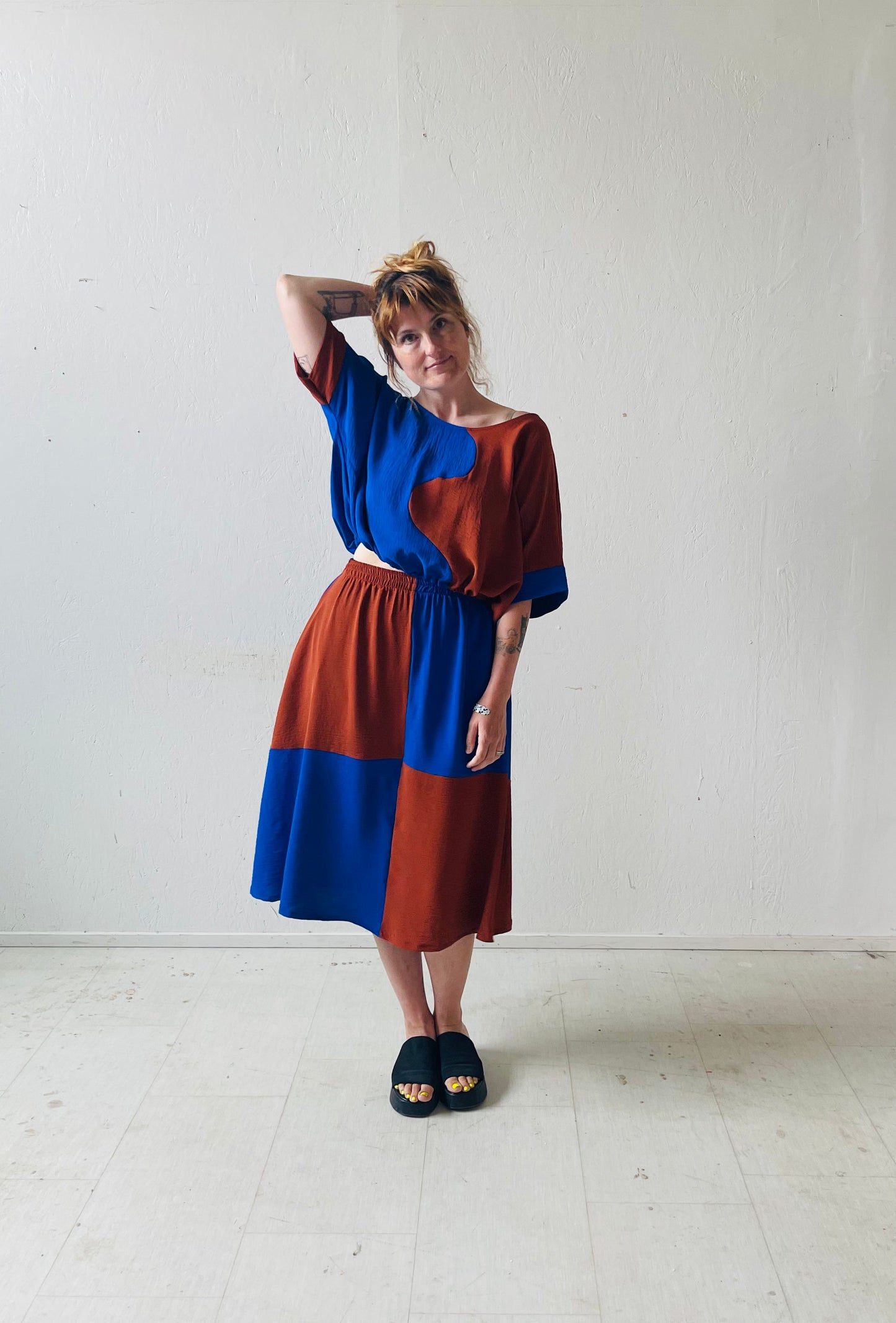 Eva Midi Skirt in Kristina Grid