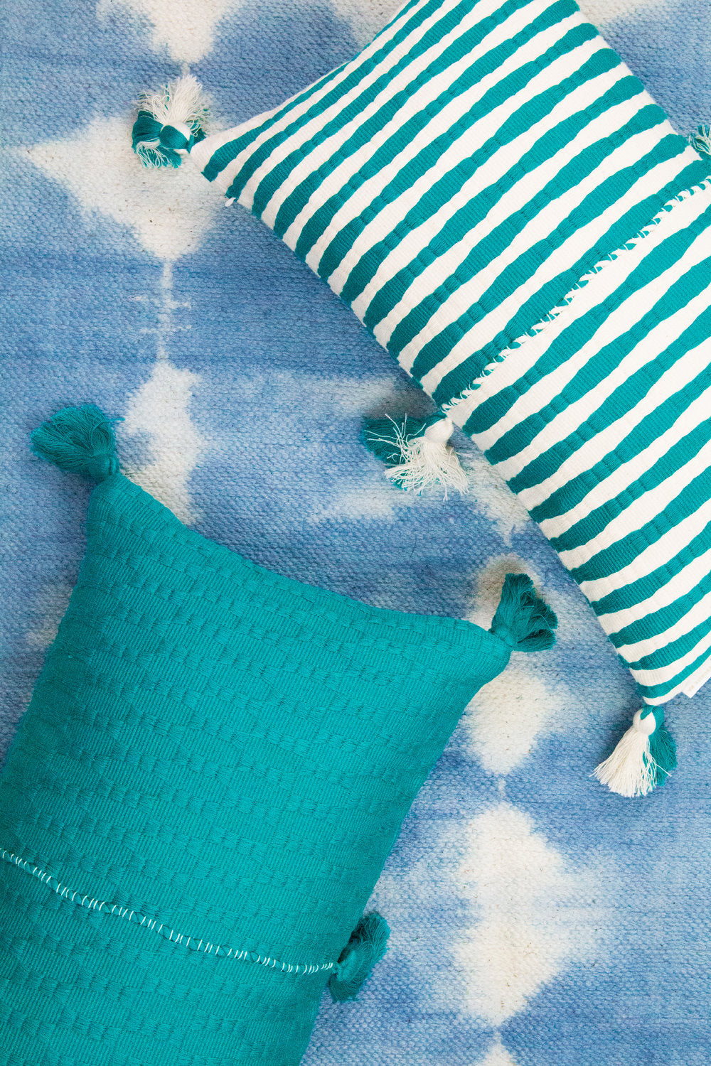 Antigua Pillow - Jade Stripe
