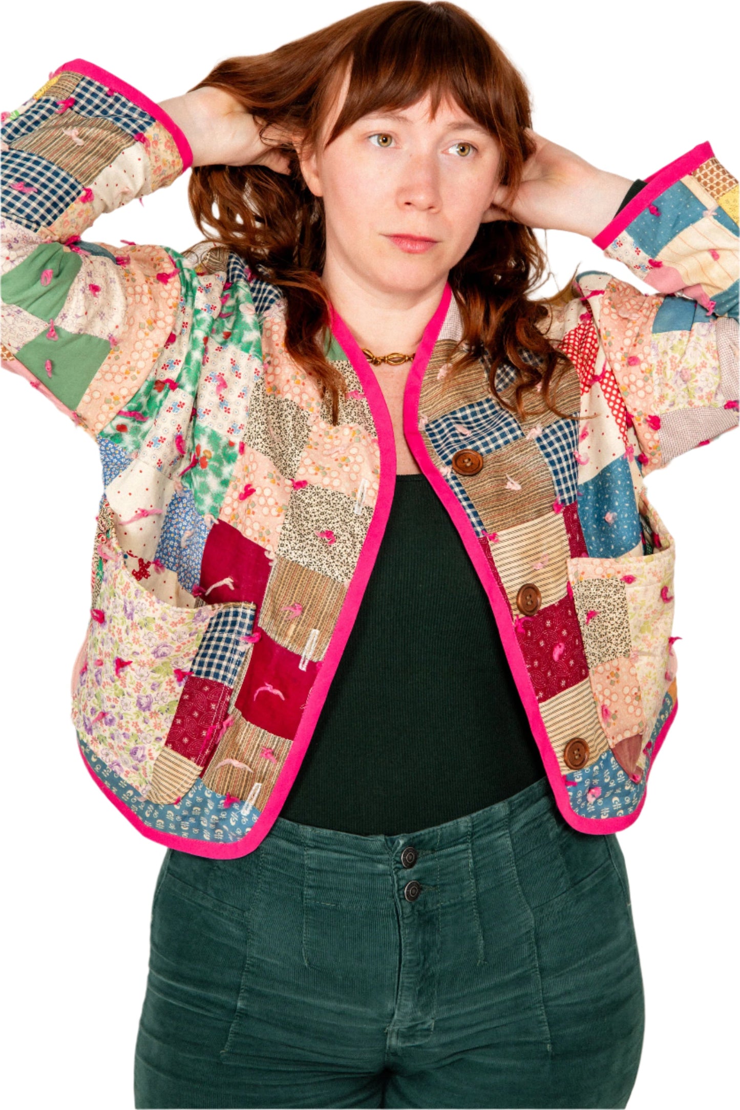 1930's Tied Cropped Cardigan Coat (Medium)