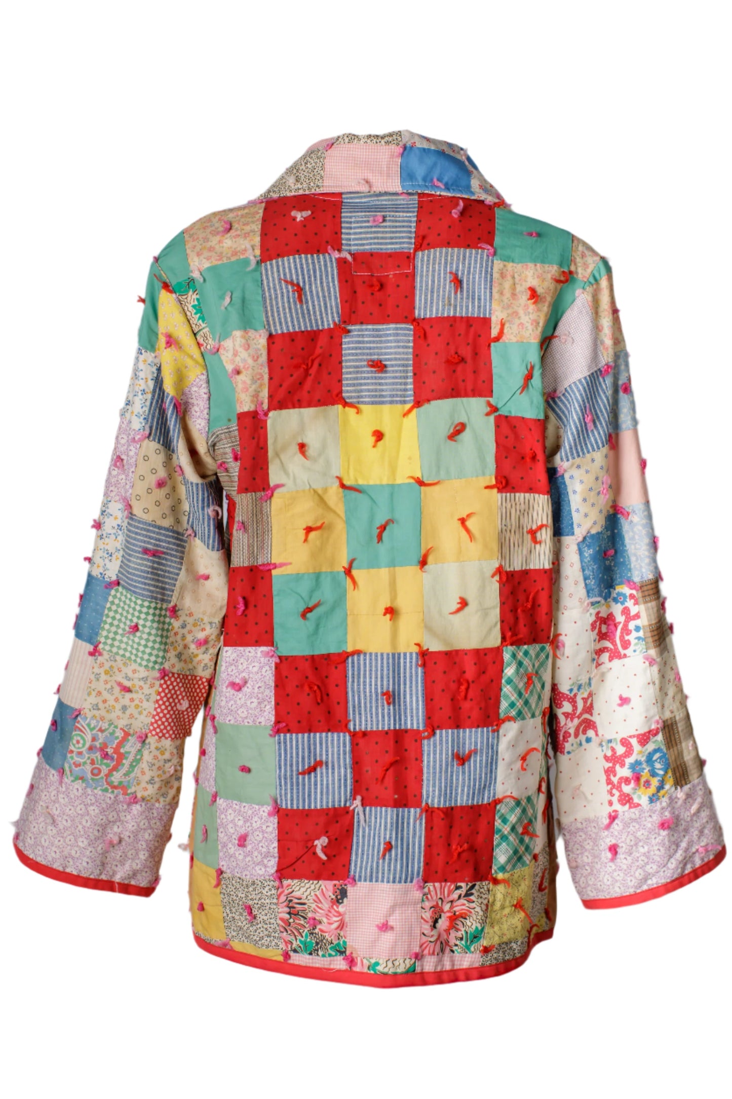 1930's Tied Feedsack Chore Coat (Unisex S)