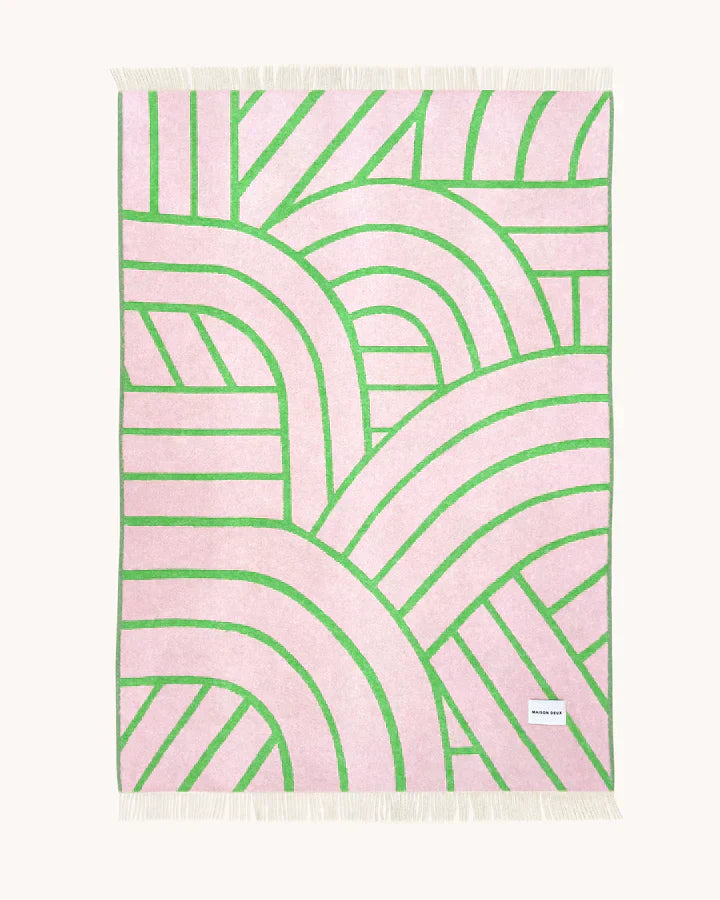 Blanket LINES Pink / Apple 4.25 x 6.5 ft