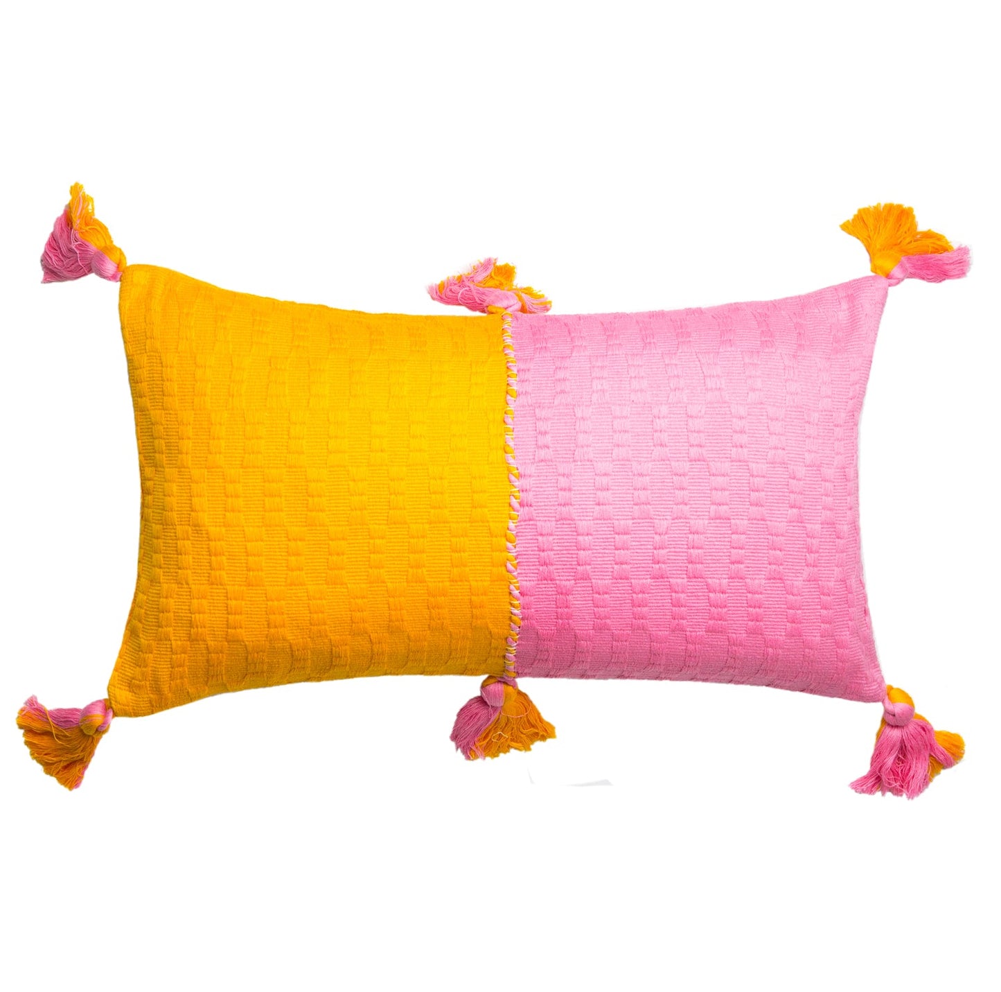 Antigua Pillow - Bubblegum and Orange Colorblocked