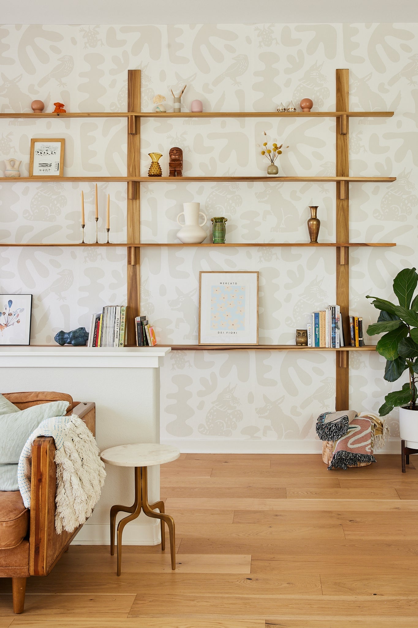Abstract Animales Wallpaper, white & neutral