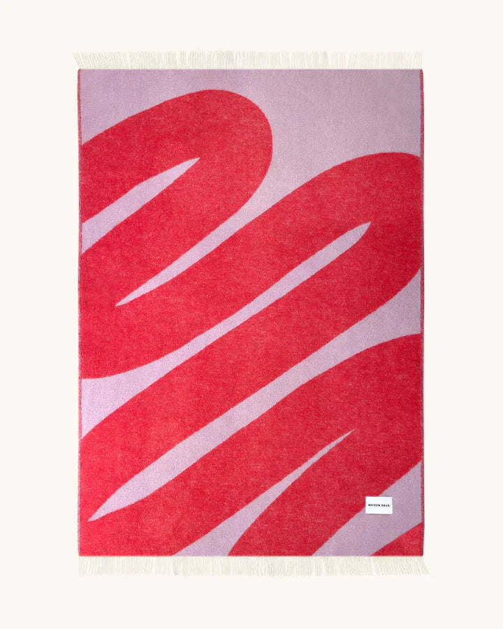 Blanket SWIRL Lilac / Scarlet 4.25 x 6.5 ft