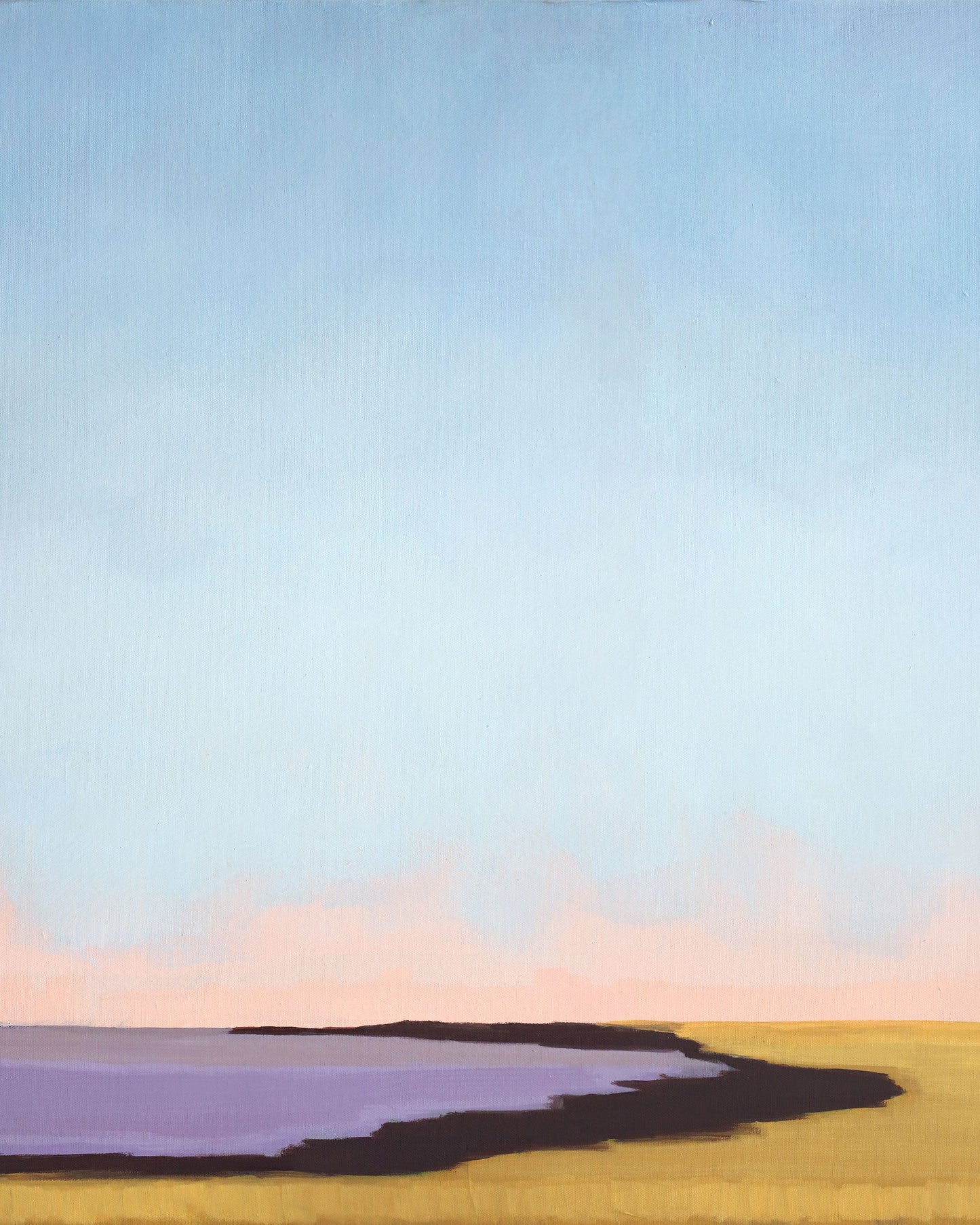 Bay with Purple Water a Vertical Art Print