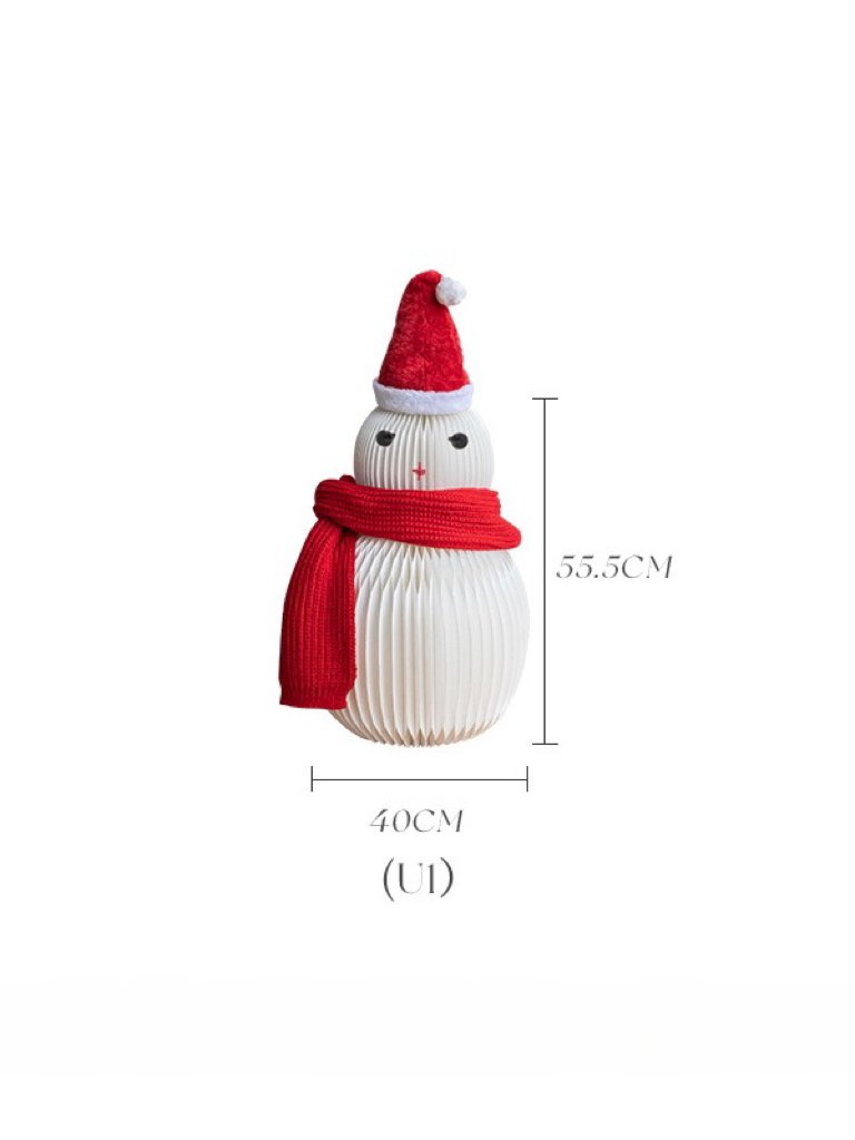 Accordion Snowman Christmas Decor - Honeycomb Foldable Ornament for Neutral Nordic Home