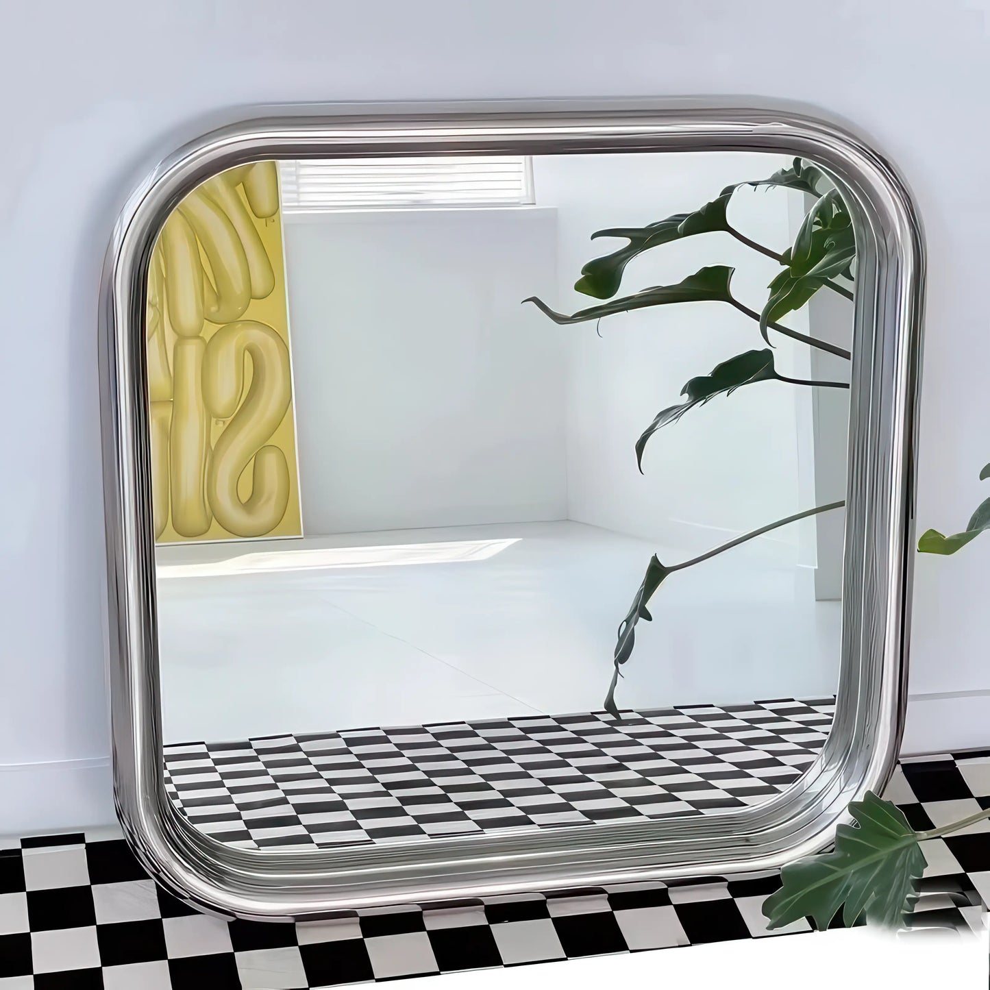 Chrome Bold Square Mirror