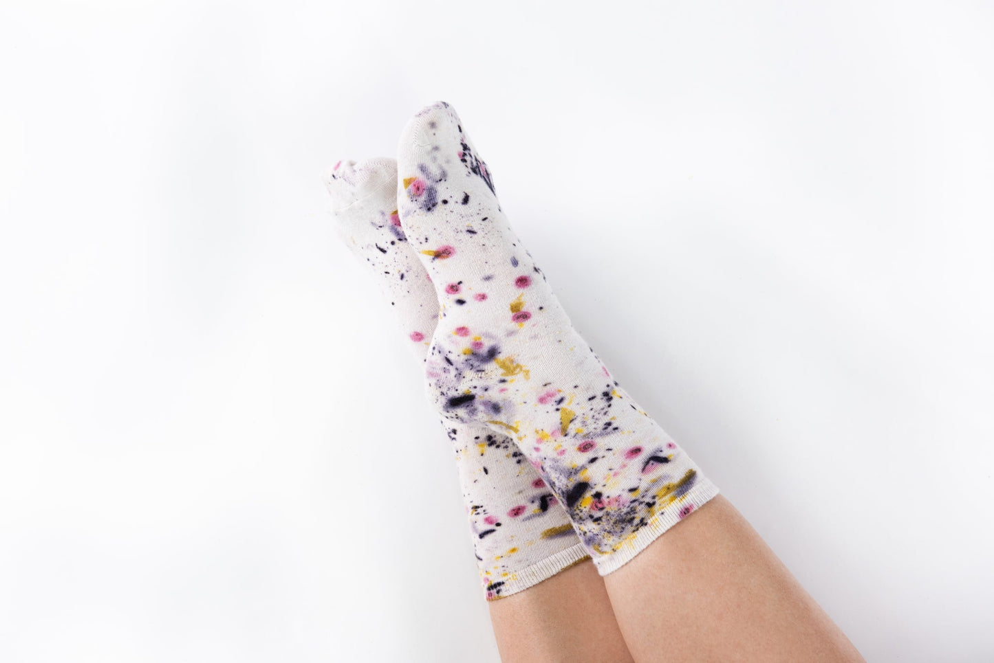 Abstract Bundle Dyed Cotton Crew Sock