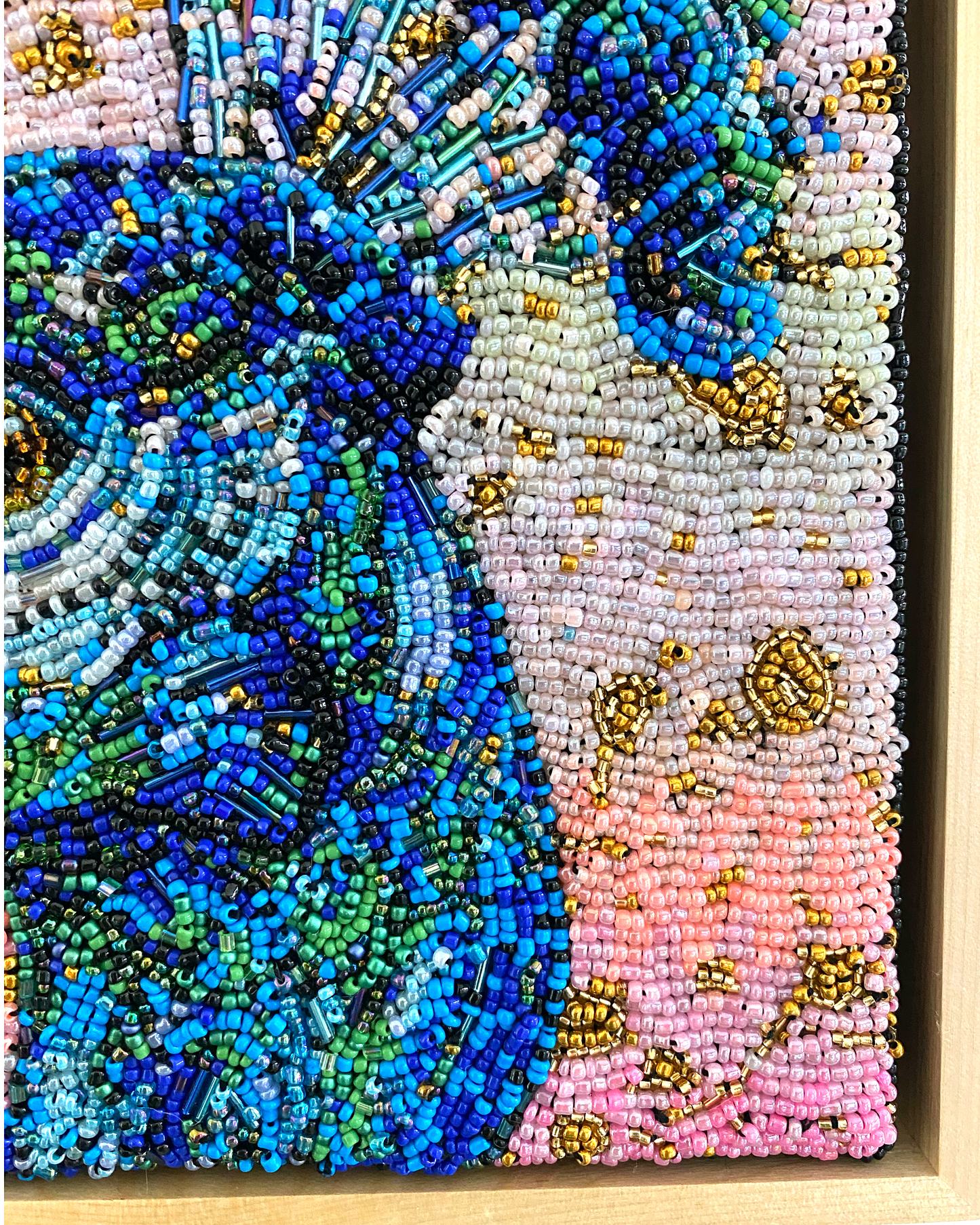 Golden Hour Peacock ( Fully Beaded Artwork )